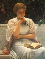 Blankbook / Notizbuch / Tagebuch - Charles Edward Perugini, Girl Reading (1878)