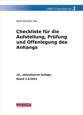 Farr, Checkliste 1 (Aufstellung, Prüfung und Offenlegung des Anhangs)