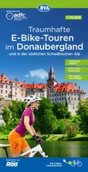 ADFC Traumhafte E-Bike-Touren im Donaubergland 1:75.000, reiß- und wetterfest, GPS-Tracks Download, mit Tourenvorschläge