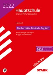 STARK Lösungen zu Original-Prüfungen Hauptschule 2022 - Mathematik, Deutsch, Englisch - Hessen