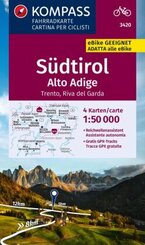 KOMPASS Fahrradkarte 3420 Südtirol - Alto Adige, Trento / Riva del Garda 1:50000 (4 Karten im Set)