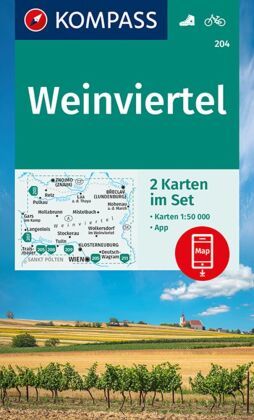 KOMPASS Wanderkarten-Set 204 Weinviertel (2 Karten) 1:50.000