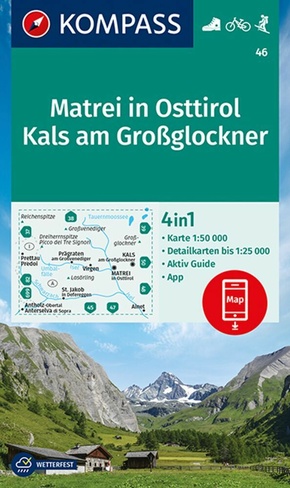 KOMPASS Wanderkarte 46 Matrei in Osttirol, Kals am Großglockner 1:50.000
