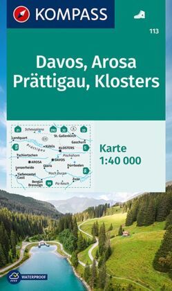 KOMPASS Wanderkarte 113 Davos, Arosa, Prättigau, Klosters 1:40.000