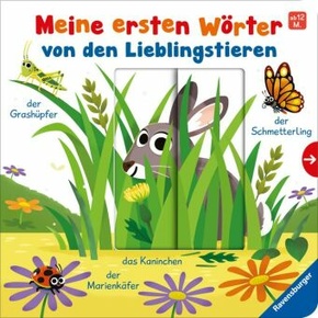 Meine ersten Wörter von den Lieblingstieren - Sprechen lernen mit großen Schiebern und Sachwissen für Kinder ab 12 Monat