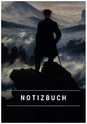 Notizbuch klein A5 Blanko - Notizheft 44 Seiten 90g/m² - Softcover Caspar David Friedrich "Der Wanderer über dem Nebelme