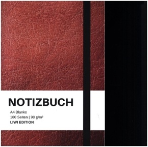 Notizbuch A4 blanko - 100 Seiten 90g/m² - Soft Cover Braun - FSC Papier