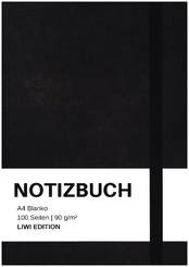 Notizbuch A4 blanko - 100 Seiten 90g/m² - Soft Cover Schwarz - FSC Papier