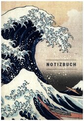 Notizbuch klein A5 liniert - Notizheft 44 Seiten 90g/m² - Softcover Hokusai "Die große Welle vor Kanagawa" - FSC Papier