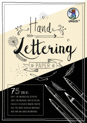 URSUS Handlettering Paper, DIN A5, weiß/creme/schwarz