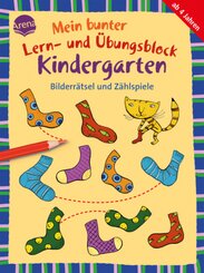 Mein bunter Lern- und Übungsblock Kindergarten. Bilderrätsel und Zählspiele