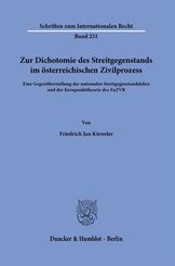 Zur Dichotomie des Streitgegenstands im österreichischen Zivilprozess.