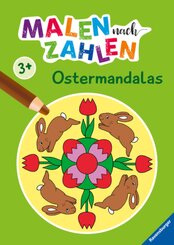 Ravensburger Malen nach Zahlen ab 3 Jahren Ostermandalas - 24 Motive - Malheft für Kinder - Nummerierte Ausmalfelder