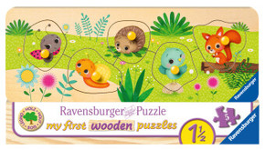 Ravensburger Kinderpuzzle - Tierkinder im Garten - 5 Teile Holzpuzzle für Kinder ab 1,5 Jahren