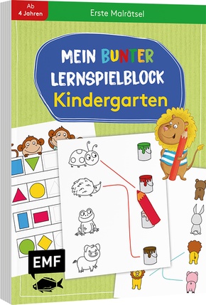 Mein bunter Lernspielblock - Kindergarten: Erste Malrätsel