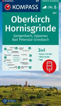 KOMPASS Wanderkarte 877 Oberkirch, Hornisgrinde, Gengenbach, Oppenau, Bad Peterstal-Griesbach 1:25.000