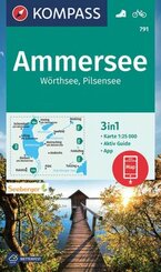 KOMPASS Wanderkarte 791 Ammersee, Wörthsee, Pilsensee 1:25.000