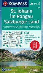 KOMPASS Wanderkarte 80 St. Johann im Pongau, Salzburger Land 1:50000