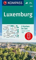KOMPASS Wanderkarte 2202 Luxemburg 1:50000 (2 Karten im Set)