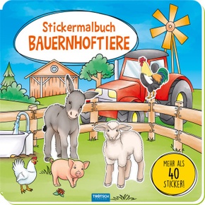 Trötsch Malbuch Stickermalbuch Bauernhoftiere