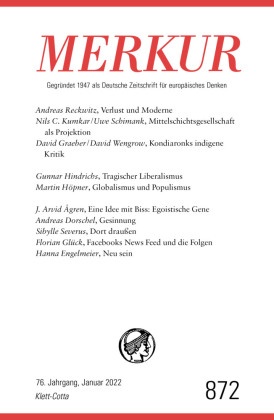 MERKUR Gegründet 1947 als Deutsche Zeitschrift für europäisches Denken - 1/2022