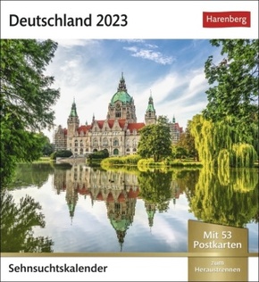 Deutschland Sehnsuchtskalender 2023. Reise-Kalender mit 12 atemberaubenden Postkarten der schönsten Plätze Deutschlands.