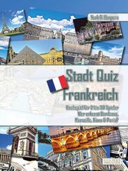 Stadt Quiz Frankreich | Buchspiel für 2 bis 20 Spieler | Wer erkennt Bordeaux, Marseille, Nizza & Paris?