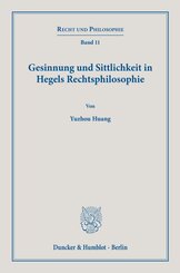Gesinnung und Sittlichkeit in Hegels Rechtsphilosophie.