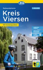 Radwanderkarte BVA Kreis Viersen mit Knotenpunkten, 1:50.000, reiß- und wetterfest, GPS-Tracks Download, E-Bike-geeignet