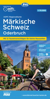 ADFC-Regionalkarte Märkische Schweiz Oderbruch, 1:75.000, mit Tagestourenvorschlägen, reiß- und wetterfest, E-Bike-geeig
