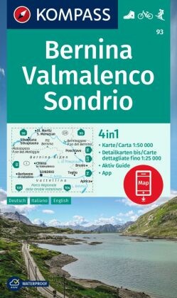 KOMPASS Wanderkarte 93 Bernina, Valmalenco, Sondrio 1:50.000