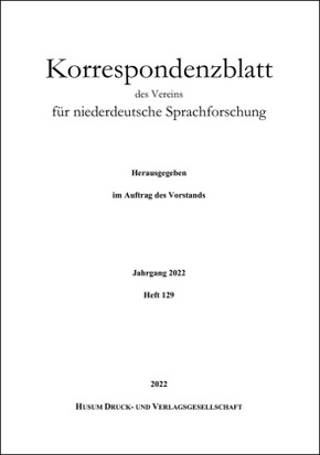 Korrespondenzblatt des Vereins für niederdeutsche Sprachforschung