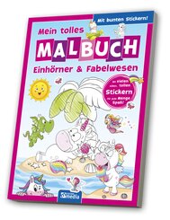 Malbuch mit Stickern: Einhörner