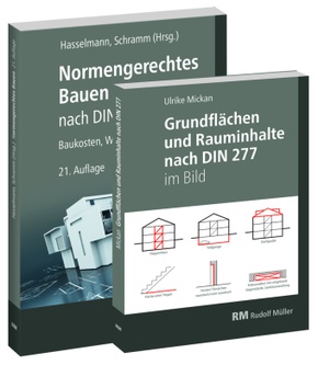 Buchpaket: Normengerechtes Bauen nach DIN 276/DIN 277 & Grundflächen und Rauminhalte nach DIN 277 im Bild