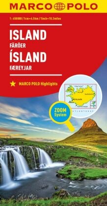 MARCO POLO Länderkarte Island, Färöer 1:650.000