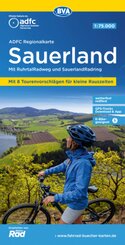 ADFC-Regionalkarte Sauerland mit Tagestouren-Vorschlägen, 1:75.000, reiß- und wetterfest, GPS-Tracks Download