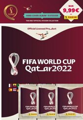 Offiziell lizenzierte Stickerkollektion FIFA World Cup Qatar 2022 - Panini: Starter-Set limitiertes Hardcoveralbum mit 3