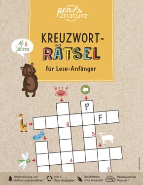 Kreuzworträtsel für Lese-Anfänger. Bunter Rätselspaß für Kinder ab 6 Jahren