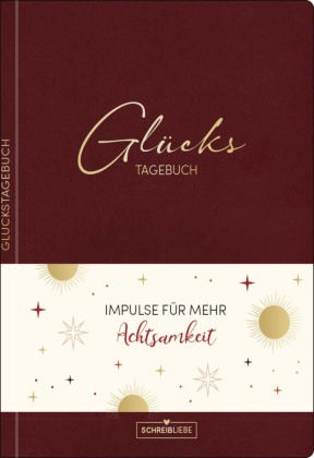 Glückstagebuch Soft Touch Red, vegan