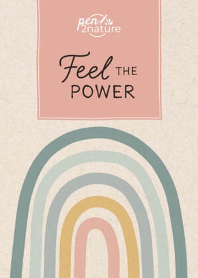Feel The Power - Nachhaltiges Notizbuch in A5 mit Hardcover und Regenbogen-Motiv