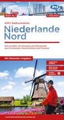 ADFC-Radtourenkarte NL 1 Niederlande Nord 1:150.000, reiß- und wetterfest, E-Bike geeignet, GPS-Tracks Download, mit Kno