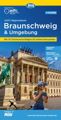 ADFC-Regionalkarte Braunschweig und Umgebung, 1:75.000, mit Tagestourenvorschlägen, reiß- und wetterfest, E-Bike-geeigne