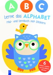 A,B,C - Lerne das Alphabet - Mal- und Lernbuch mit Stickern (Cover Eule)