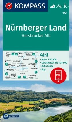 KOMPASS Wanderkarte 172 Nürnberger Land, Hersbrucker Alb 1:50.000