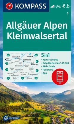 KOMPASS Wanderkarte 3 Allgäuer Alpen, Kleinwalsertal 1:50.000