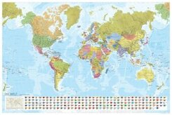 MARCO POLO Weltkarte - Staaten der Erde mit Flaggen 1:35 Mio., plano in Hülse
