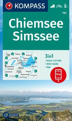 KOMPASS Wanderkarte 792 Chiemsee, Simssee 1:25.000