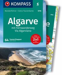 KOMPASS Wanderführer Algarve mit Fernwanderweg Via Algarviana, 64 Touren / Etappen