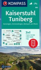 KOMPASS Wanderkarte 883 Kaiserstuhl, Tuniberg, Kenzingen, Emmendingen, Breisach am Rhein 1:25.000