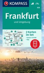 KOMPASS Wanderkarten-Set 828 Frankfurt u.Umgebung (2 Karten) 1:50.000